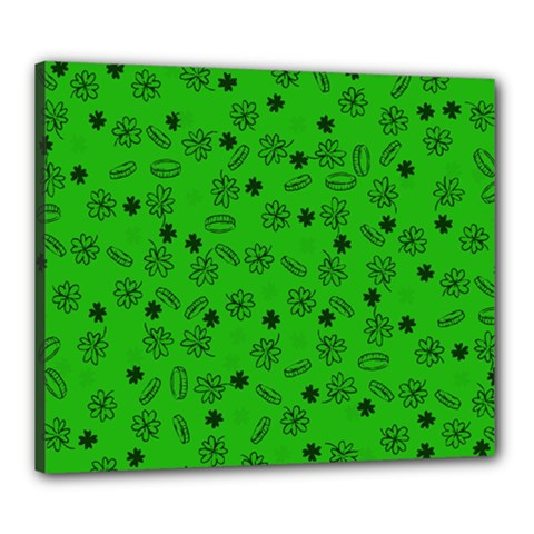 St Patricks Day Pattern Canvas 24  X 20  (stretched) by Valentinaart