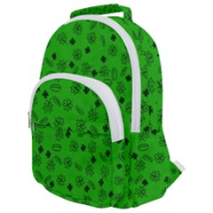 St Patricks Day Pattern Rounded Multi Pocket Backpack