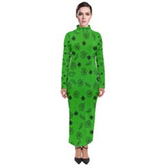 St Patricks Day Pattern Turtleneck Maxi Dress by Valentinaart