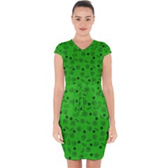 St Patricks Day Pattern Capsleeve Drawstring Dress  by Valentinaart