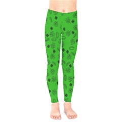 St Patricks Day Pattern Kids  Legging by Valentinaart