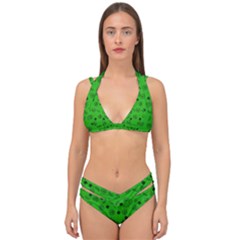 St Patricks Day Pattern Double Strap Halter Bikini Set by Valentinaart