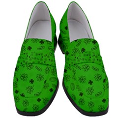 St Patricks Day Pattern Women s Chunky Heel Loafers