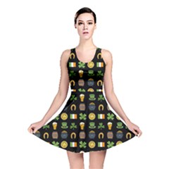 St Patricks Day Pattern Reversible Skater Dress by Valentinaart