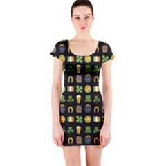 St Patricks Day Pattern Short Sleeve Bodycon Dress by Valentinaart