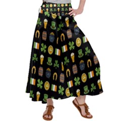 St Patricks Day Pattern Satin Palazzo Pants