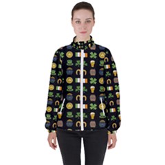 St Patricks Day Pattern Women s High Neck Windbreaker