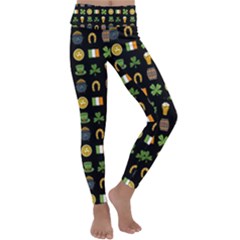 St Patricks Day Pattern Kids  Lightweight Velour Classic Yoga Leggings