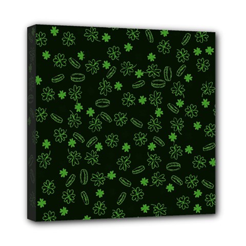 St Patricks Day Pattern Mini Canvas 8  X 8  (stretched) by Valentinaart