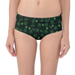 St Patricks Day Pattern Mid-waist Bikini Bottoms by Valentinaart