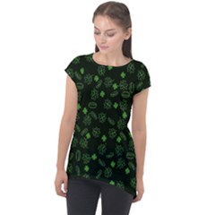 St Patricks Day Pattern Cap Sleeve High Low Top by Valentinaart