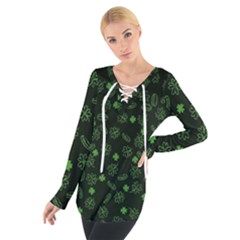 St Patricks Day Pattern Tie Up Tee by Valentinaart