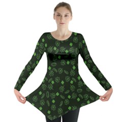 St Patricks Day Pattern Long Sleeve Tunic  by Valentinaart