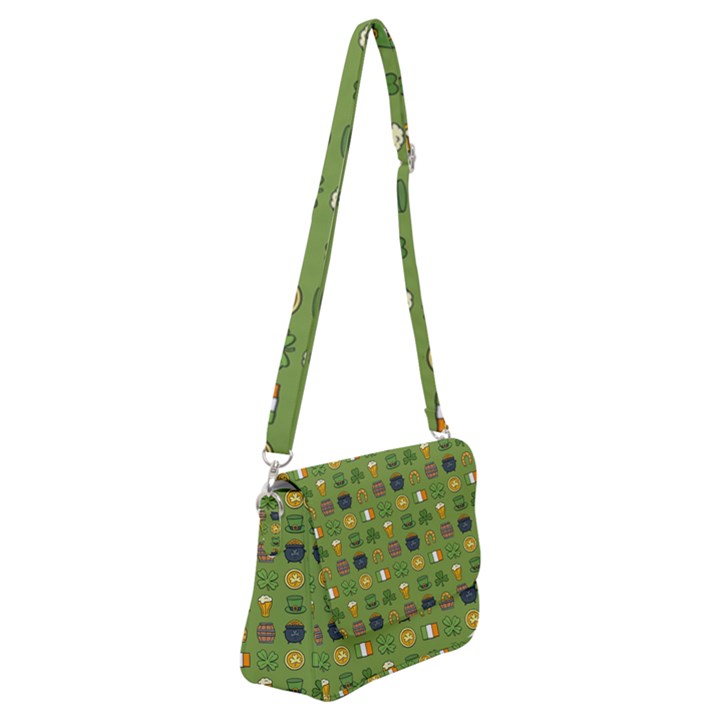 St Patricks day pattern Shoulder Bag with Back Zipper