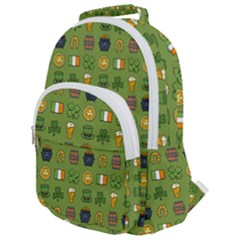 St Patricks Day Pattern Rounded Multi Pocket Backpack