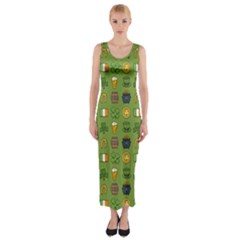 St Patricks day pattern Fitted Maxi Dress