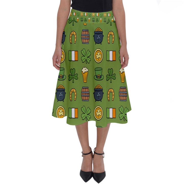 St Patricks day pattern Perfect Length Midi Skirt