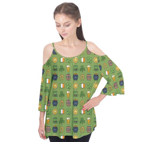 St Patricks Day Pattern Flutter Tees by Valentinaart