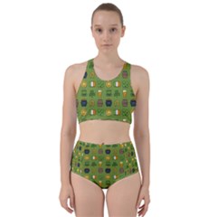 St Patricks Day Pattern Racer Back Bikini Set by Valentinaart