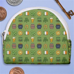 St Patricks Day Pattern Horseshoe Style Canvas Pouch