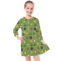 St Patricks day pattern Kids  Quarter Sleeve Shirt Dress View1