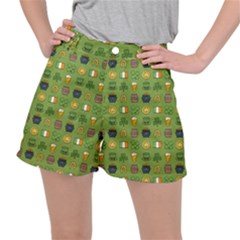 St Patricks Day Pattern Stretch Ripstop Shorts