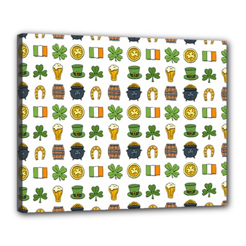 St Patricks Day Pattern Canvas 20  X 16  (stretched) by Valentinaart