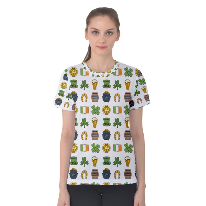 St Patricks day pattern Women s Cotton Tee