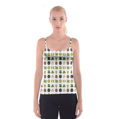 St Patricks Day Pattern Spaghetti Strap Top by Valentinaart