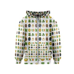 St Patricks Day Pattern Kids  Zipper Hoodie by Valentinaart