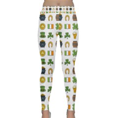 St Patricks Day Pattern Classic Yoga Leggings by Valentinaart