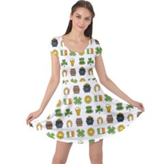 St Patricks Day Pattern Cap Sleeve Dress by Valentinaart