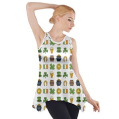 St Patricks Day Pattern Side Drop Tank Tunic by Valentinaart