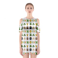 St Patricks Day Pattern Shoulder Cutout One Piece Dress by Valentinaart