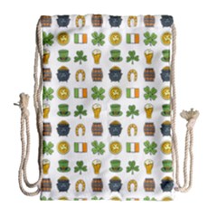 St Patricks Day Pattern Drawstring Bag (large) by Valentinaart