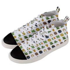 St Patricks Day Pattern Men s Mid-top Canvas Sneakers