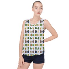 St Patricks Day Pattern Bubble Hem Chiffon Tank Top