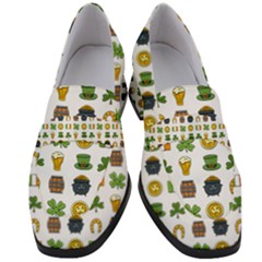 St Patricks Day Pattern Women s Chunky Heel Loafers