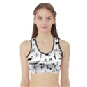 Petroglyph Runic Cavemen Nordic Black Paleo Drawings Pattern Sports Bra with Border View1