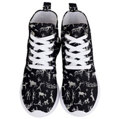 Petroglyph Nordic Beige And Black Background Petroglyph Nordic Beige And Black Background Women s Lightweight High Top Sneakers by snek