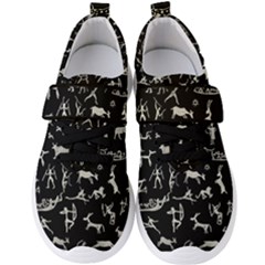 Petroglyph Nordic Beige And Black Background Petroglyph Nordic Beige And Black Background Men s Velcro Strap Shoes by snek