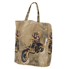 Funny Cute Mouse On A Motorcycle Giant Grocery Tote