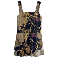 Funny Cute Mouse On A Motorcycle Kids  Layered Skirt Swimsuit