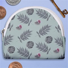 Tropical Pattern Horseshoe Style Canvas Pouch