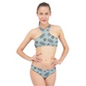 Tropical Pattern High Neck Bikini Set View1