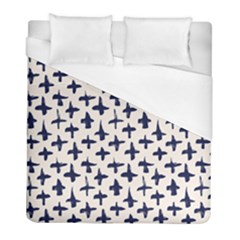 Pattern Ink Blue Navy Crosses Grunge Flesh And Navy Pattern Ink Crosses Grunge Flesh Beige Background Duvet Cover (full/ Double Size) by genx