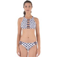 Pattern Ink Blue Navy Crosses Grunge Flesh And Navy Pattern Ink Crosses Grunge Flesh Beige Background Perfectly Cut Out Bikini Set by genx