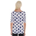 Pattern Ink blue navy Crosses Grunge Flesh And Navy Pattern Ink Crosses Grunge Flesh beige background Wide Neckline Tee View2