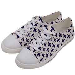 Pattern Ink Blue Navy Crosses Grunge Flesh And Navy Pattern Ink Crosses Grunge Flesh Beige Background Women s Low Top Canvas Sneakers by genx