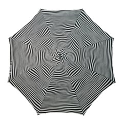 Retro Psychedelic Waves Pattern 80s Black And White Golf Umbrellas by genx